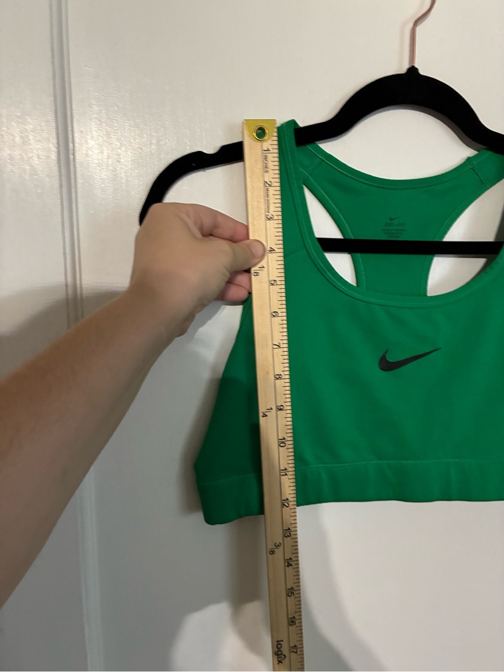 Nike Green Racerback Dri-FIT Sports Bra with Black Swoosh - Picture 3 of 12
